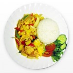 Chicken with pineapple and rice