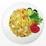 Katkaravut ja paistettua riisiä