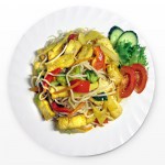 Tofu ja paistettu nuudelit